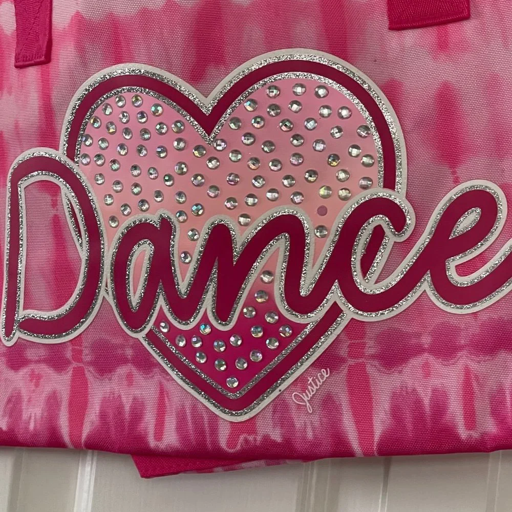 Justice Pink Dance Heart Duffle Bag New with Tags